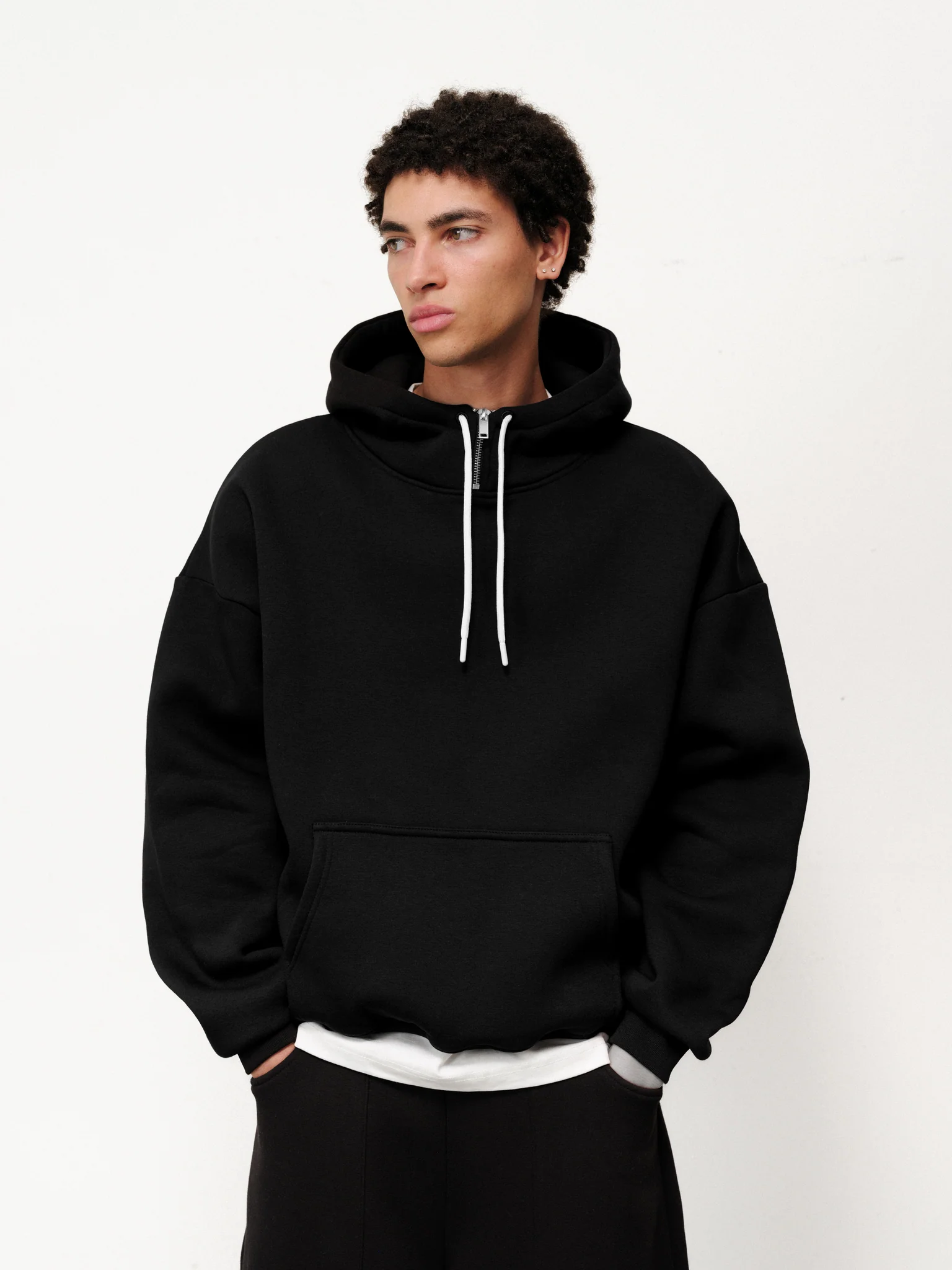 COZY TECH HOODIE - BLACK - Image 5