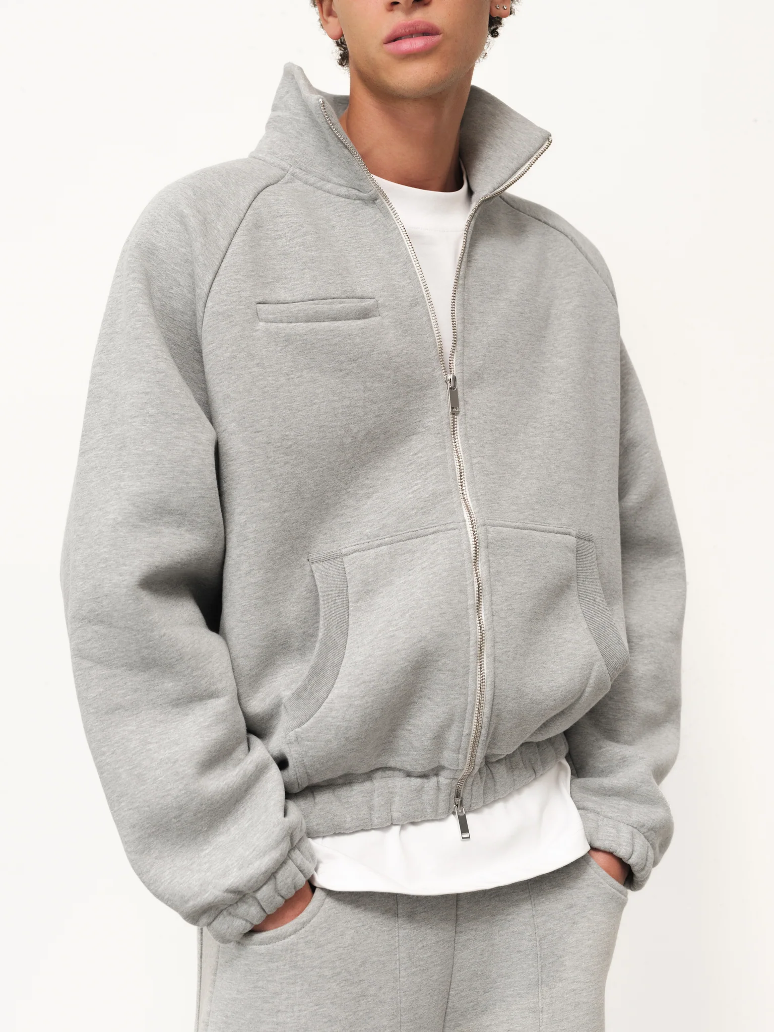 COZY TRACK JACKET - GREY - Image 4