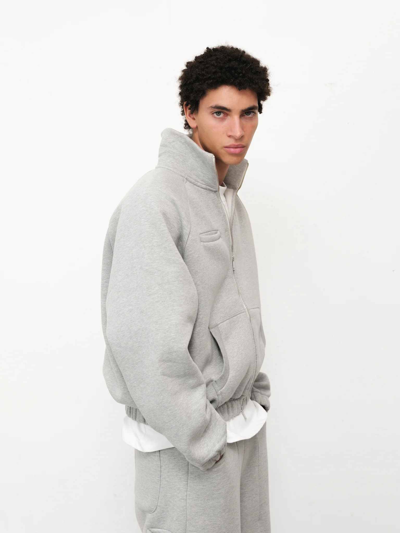 COZY TRACK JACKET - GREY - Image 5