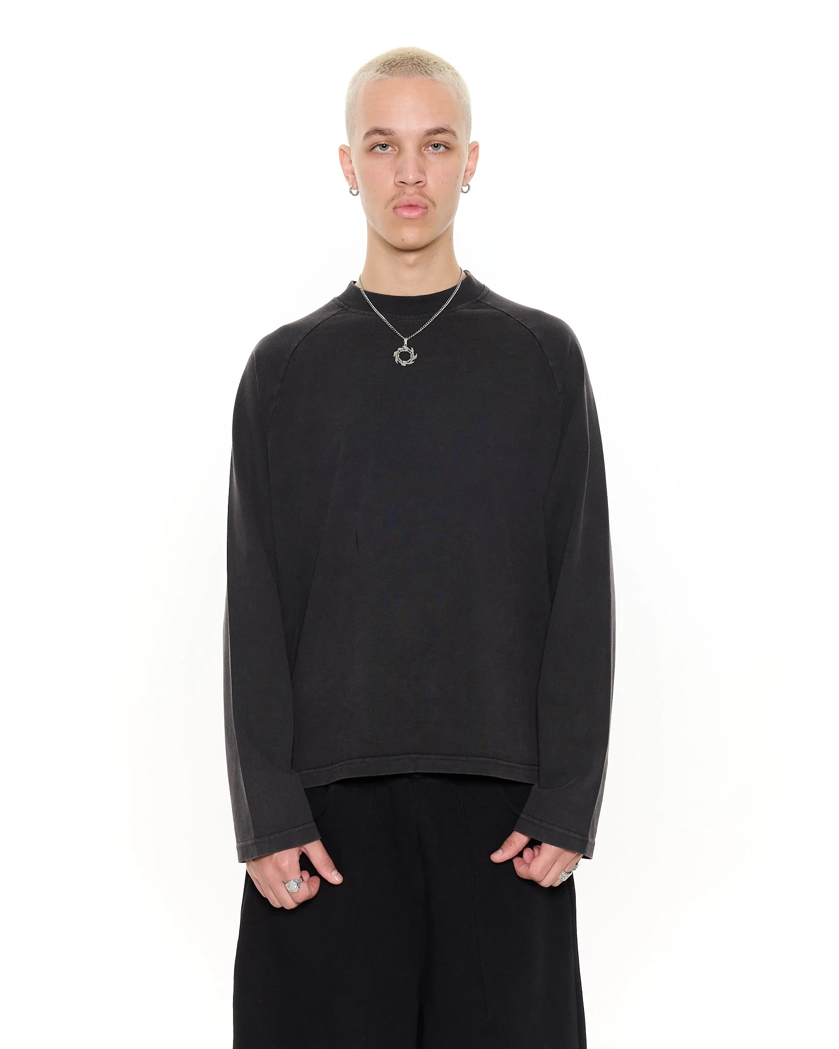 Long Sleeve T-Shirt - Washed Black - Image 2