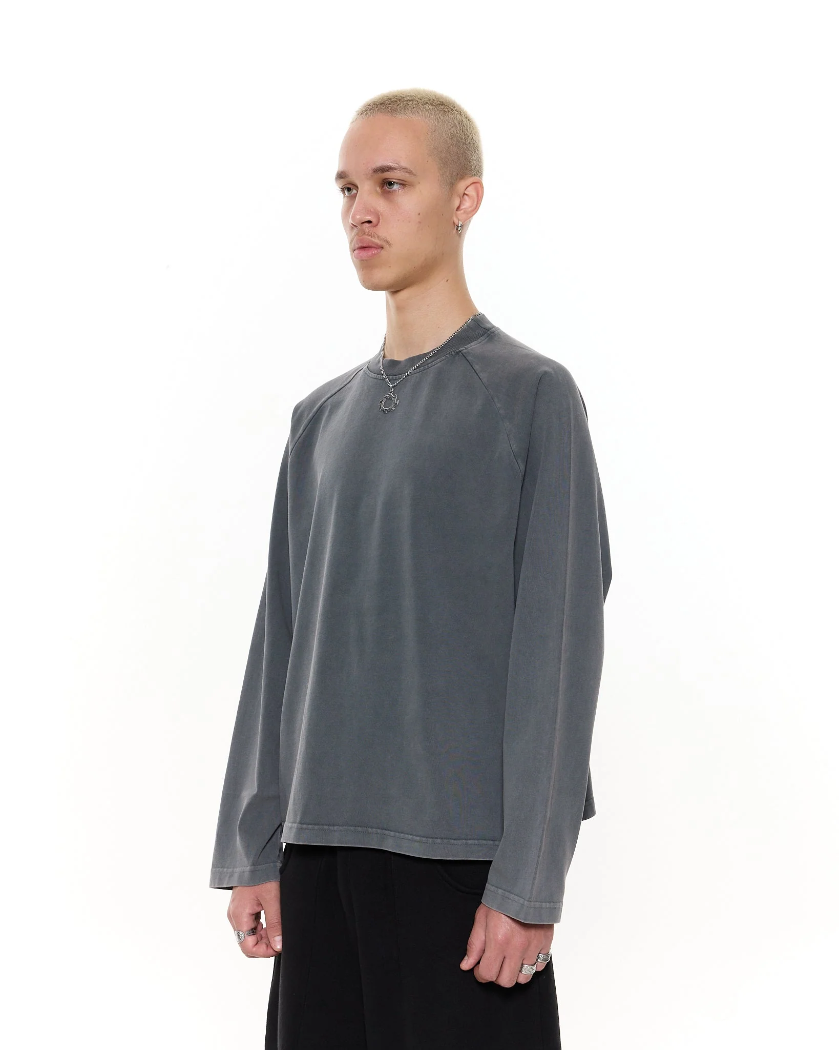 Long Sleeve T-Shirt - Washed Grey - Image 4