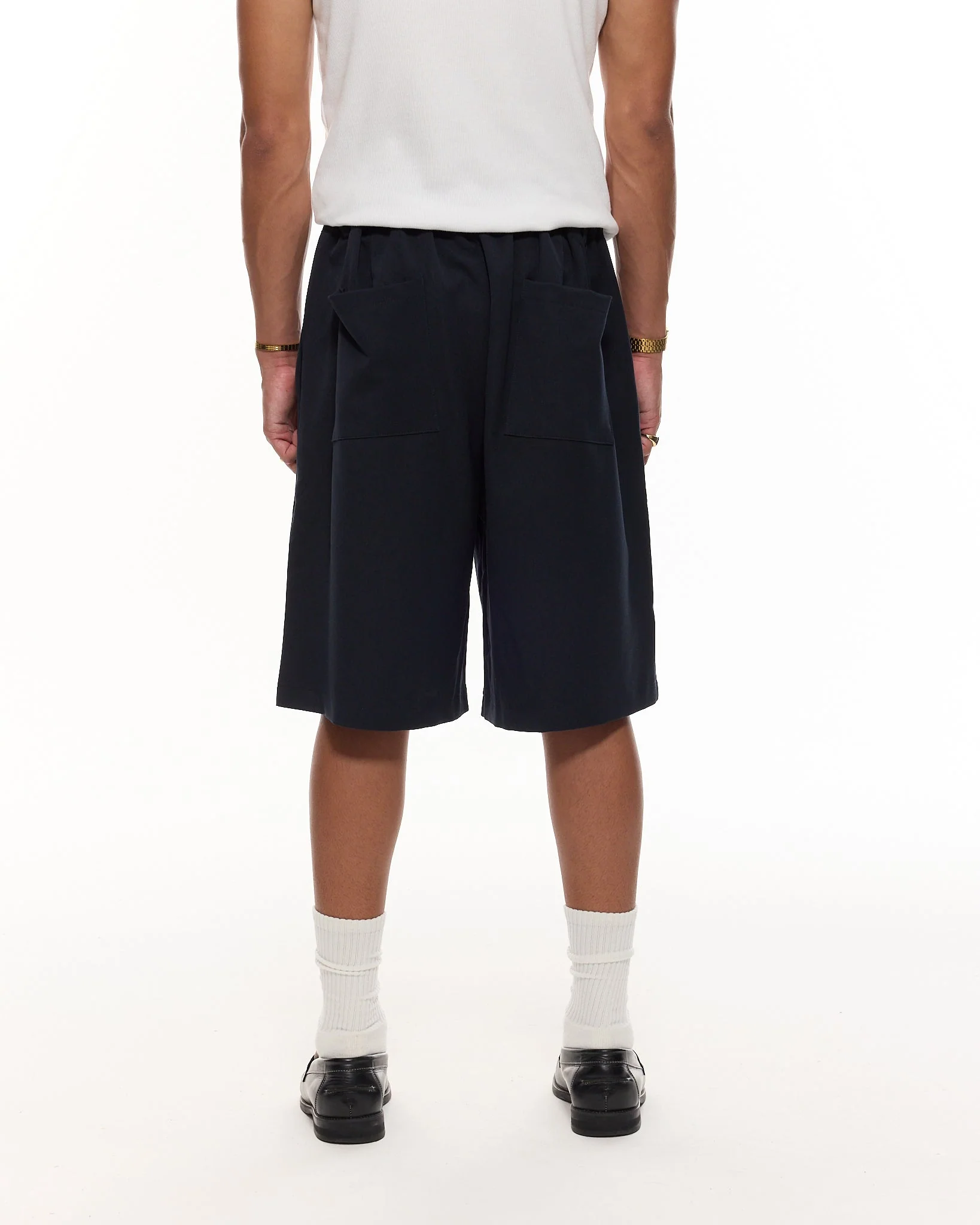 PLEATED SHORTS - NAVY - Image 6