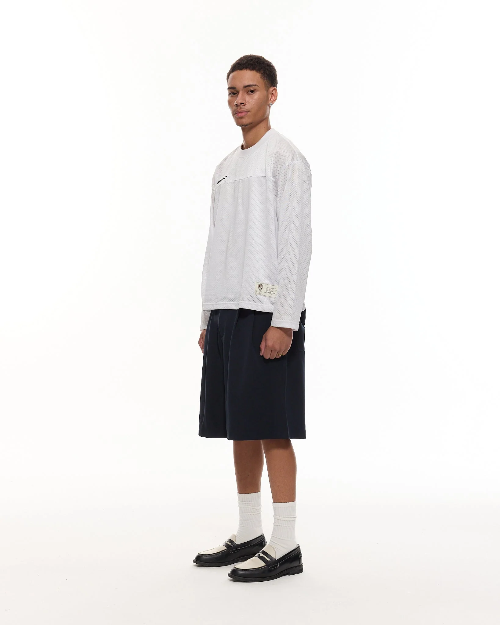 PLEATED SHORTS - NAVY - Image 7